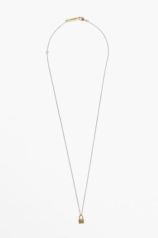 Collana in Argento con Pendente a Forma di Lucchetto