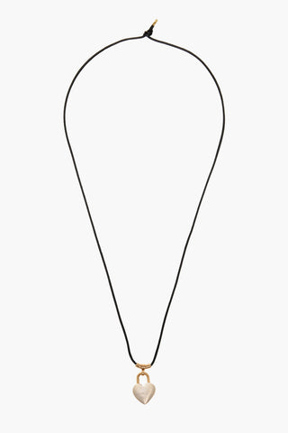 Necklace with Pendant Heart-Shaped Padlock