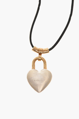Necklace with Pendant Heart-Shaped Padlock