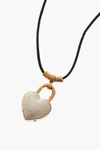 Necklace with Pendant Heart-Shaped Padlock