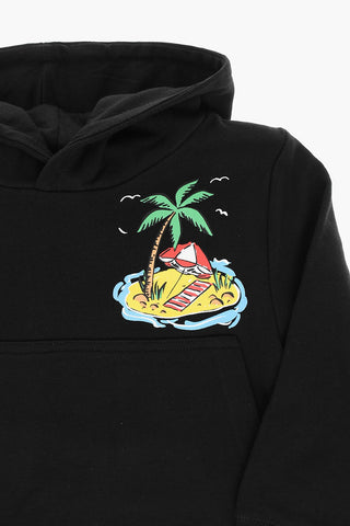Printed Hoodie Sweatshirt with Graphic Patch