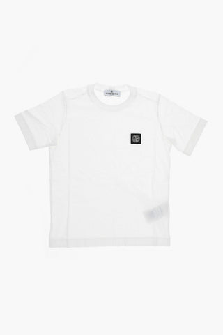 Crewneck T-shirt with Contrasting Logo Patch