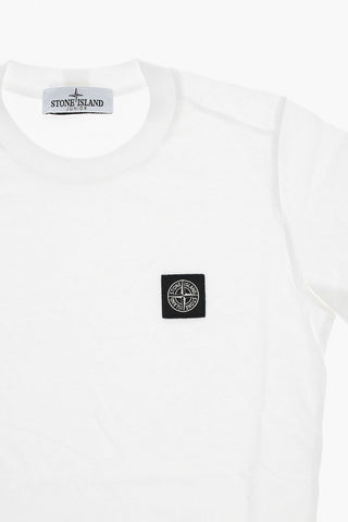 Crewneck T-shirt with Contrasting Logo Patch