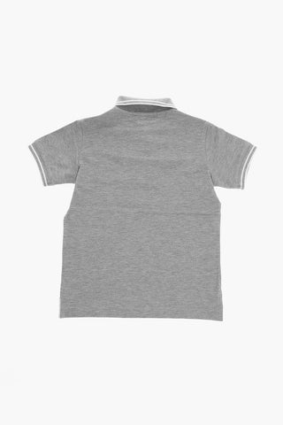 Cotton Polo T-shirt with Logo Patch