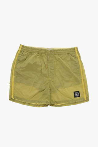 Nylon Swimshorts with Logo Patch