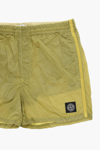 Nylon Swimshorts with Logo Patch