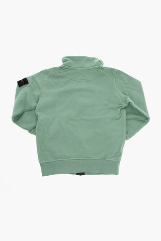 Brushed-cotton Zip-up Sweatshirt with Logo Patch