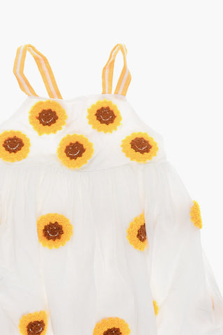 Sunflowers Embroidered Flared Dress