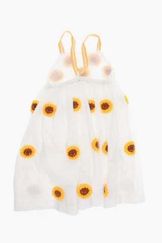 Sunflowers Embroidered Flared Dress