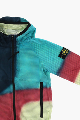 Giacca a Vento Bomber in Nylon con Stampa Tye-dye