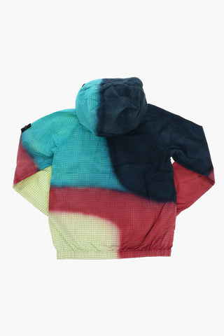 Giacca a Vento Bomber in Nylon con Stampa Tye-dye