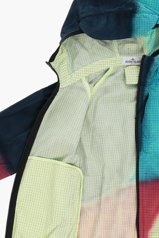 Giacca a Vento Bomber in Nylon con Stampa Tye-dye