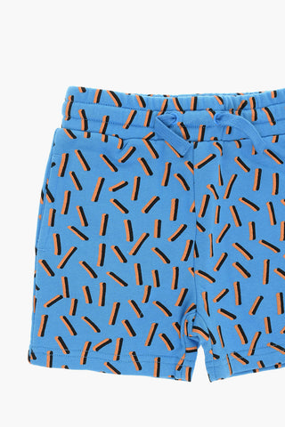 Shorts Stampati in Cotone Garzato