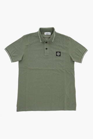 Polo 2 Bottoni in Tinta Unita con Patch Logo 