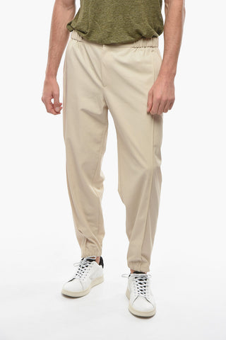 EMPORIO Pleat-front Trousers with Elasticated Hem