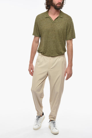 EMPORIO Pleat-front Trousers with Elasticated Hem