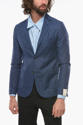 Blazer Sfoderato CHELSEA in Misto Lino con Tasche a Toppa