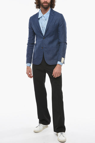 Blazer Sfoderato CHELSEA in Misto Lino con Tasche a Toppa