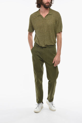 Pantaloni CORKE in Cotone Herringbone