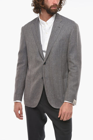 Blazer in Misto Lana e Lino GATE con Motivo Herringbone