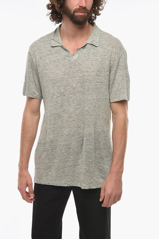 Linen SIMON HEATHER Polo Shirt without Buttons