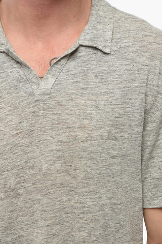 Linen SIMON HEATHER Polo Shirt without Buttons