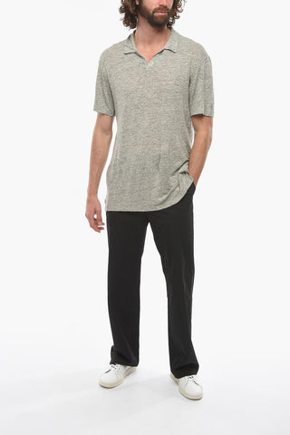 Linen SIMON HEATHER Polo Shirt without Buttons