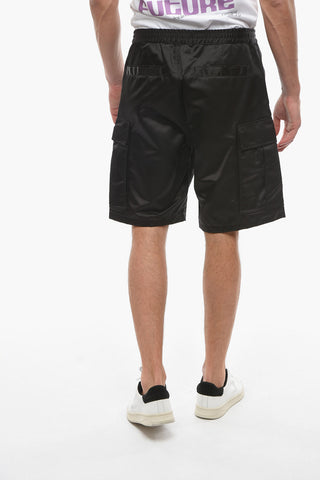 Multipocket Shorts with Logo Print and Elasticated Waistband