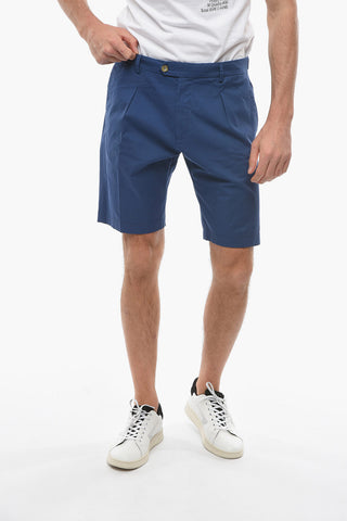 Single-pleated RAVAL Stretch Cotton Shorts