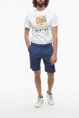 Single-pleated RAVAL Stretch Cotton Shorts