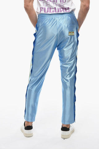 Straight-leg Joggers with Side Stripes and Button Detailing