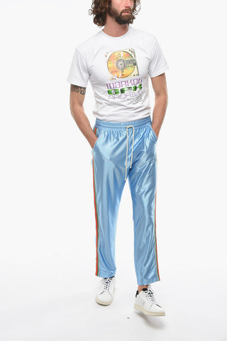 Straight-leg Joggers with Side Stripes and Button Detailing