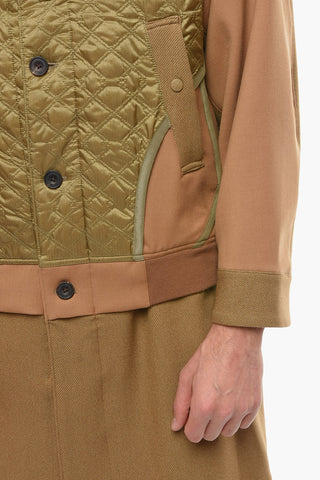 Multi-layered Overcoat with Quilted Lining and Collar