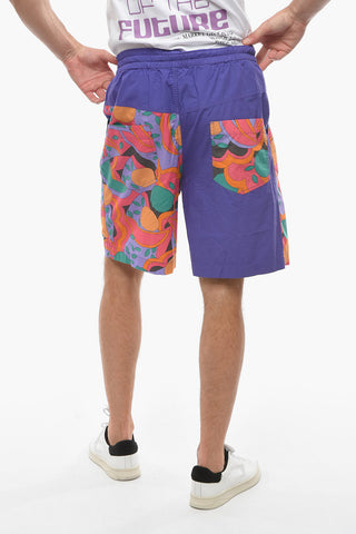 LAVERNEO Shorts with Multicolored Graphic Print
