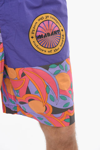 LAVERNEO Shorts with Multicolored Graphic Print