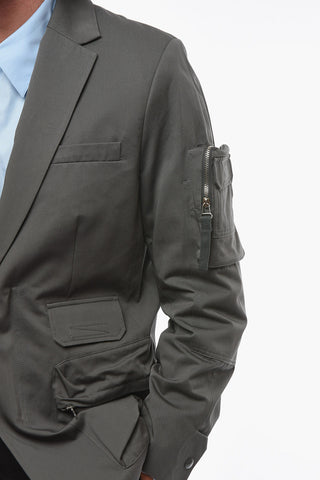 Blazer Utility in Cotone con Spacco Posteriore