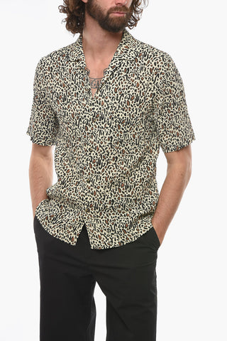 Creased Effect BODIL Shirt with Animalier Pattern