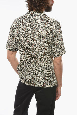 Creased Effect BODIL Shirt with Animalier Pattern