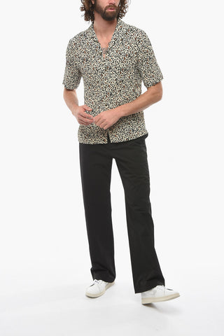 Creased Effect BODIL Shirt with Animalier Pattern