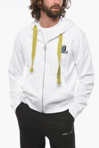 Felpa Hoodie Zip Up con Logo Patch
