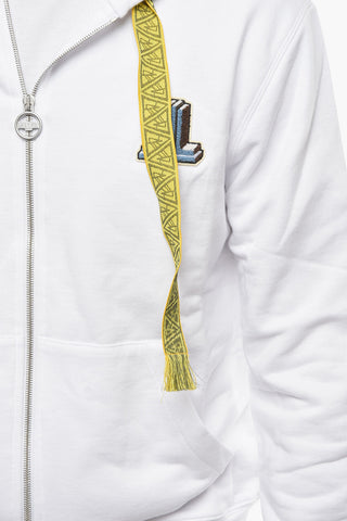 Felpa Hoodie Zip Up con Logo Patch