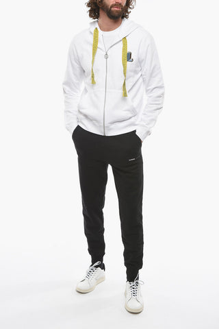 Felpa Hoodie Zip Up con Logo Patch