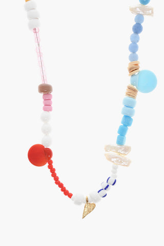 Crewneck Necklace wirth Multicolored Glass Bleads