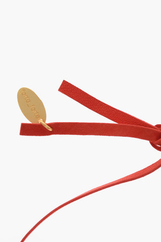 Suede Necklace with Glass Pendant and Knot