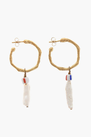 Pendant Pearl Earrings with Butterfly Closure