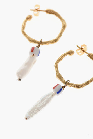 Pendant Pearl Earrings with Butterfly Closure