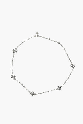 Collana ROXANNE Argentata con Dettaglio Logo con Strass