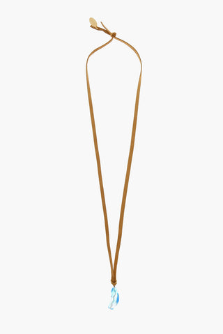 Collana in Suede con Pendente in Vetro e Nodo