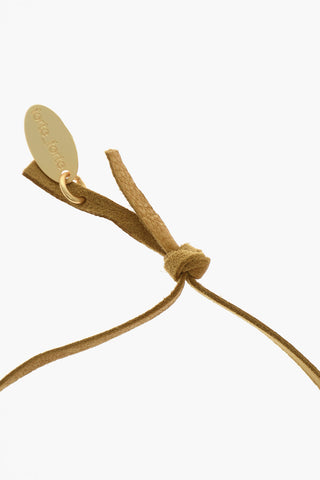Collana in Suede con Pendente in Vetro e Nodo