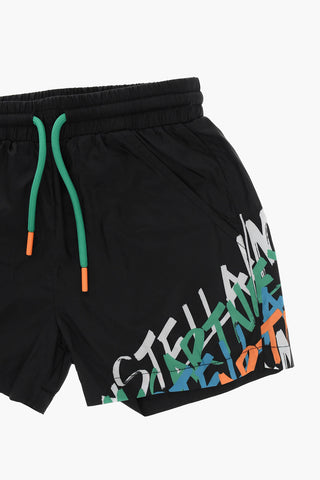 Costume Da Bagno Boxer Sport con Stampa